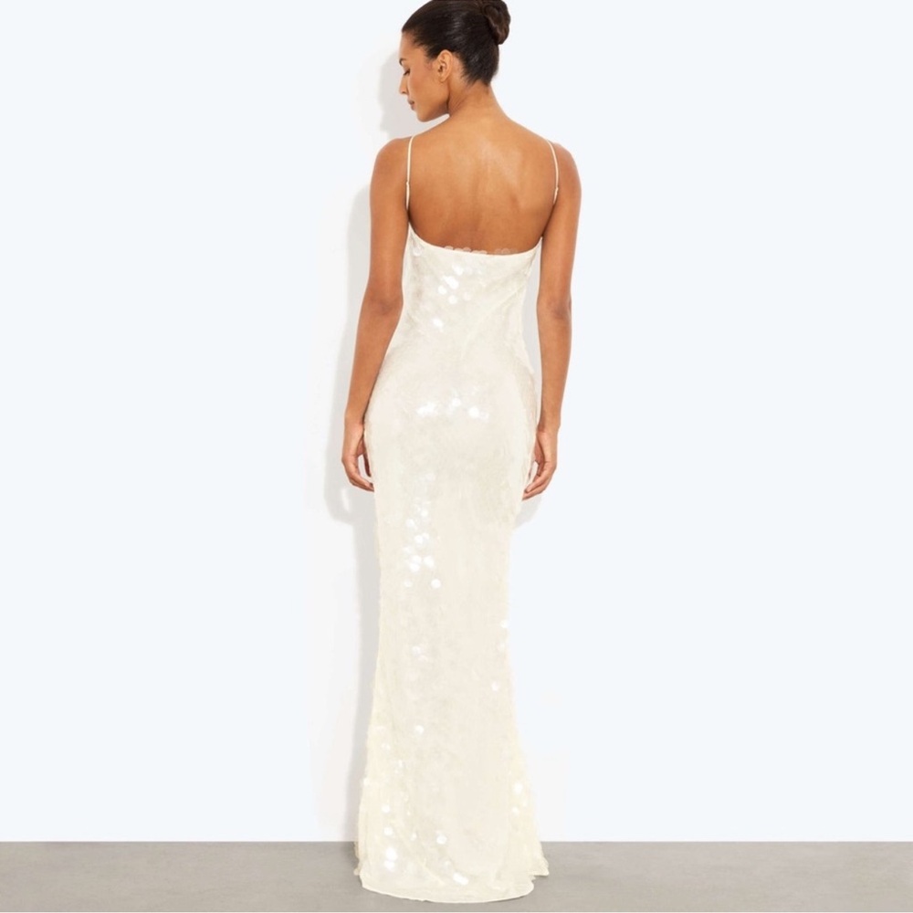 Rat & Boa White Backless Sequin Dress
